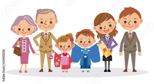 家族・兄弟で七五三　