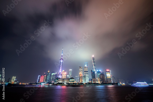 Night scene of Shanghai city, China