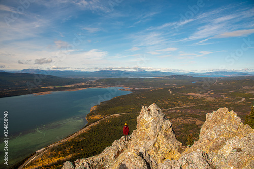 Hiking through the wild & untouched Yukon Territory in northern Canada. Taken in the early fall.  photo