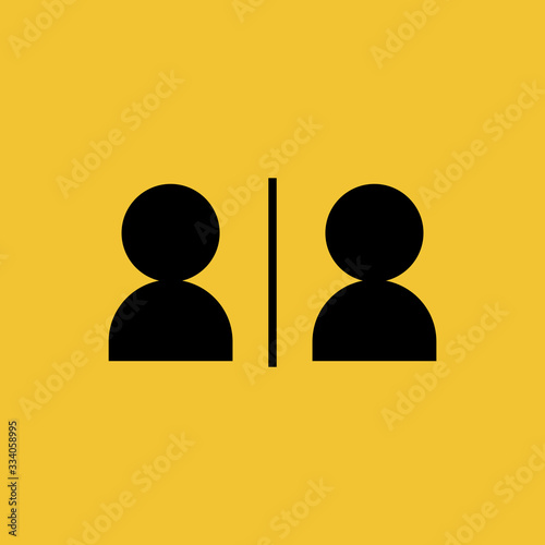 social distancing icon. Design template vector