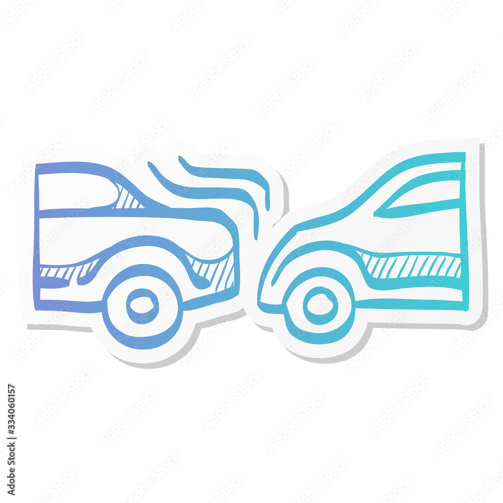 Sticker style icon - Car crash