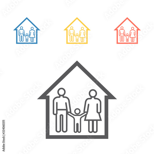 Family line icon. Vector signs for web graphics