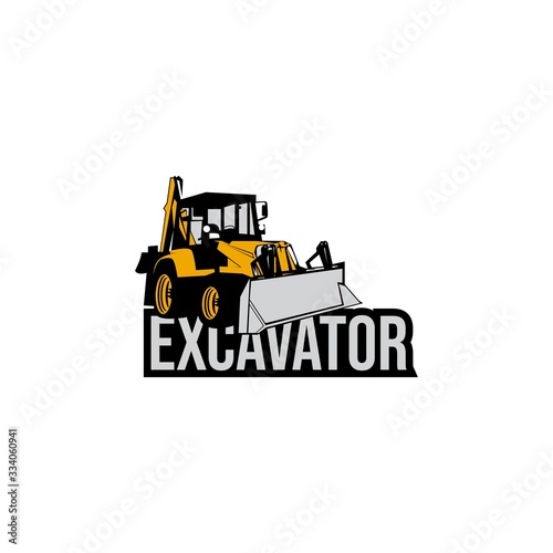 excavator earthworks logo design concept vector