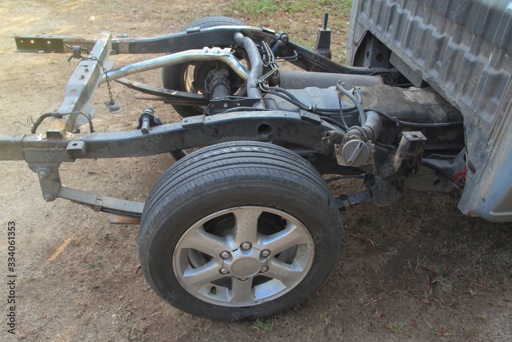 view of chassis and suspension pickup car view of chassis and suspension pickup car