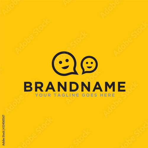Bubble chat logo icon. Chat app logo template. Modern design on simple chat logo.
