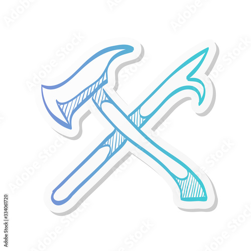 Sticker style icon - Fireman tools