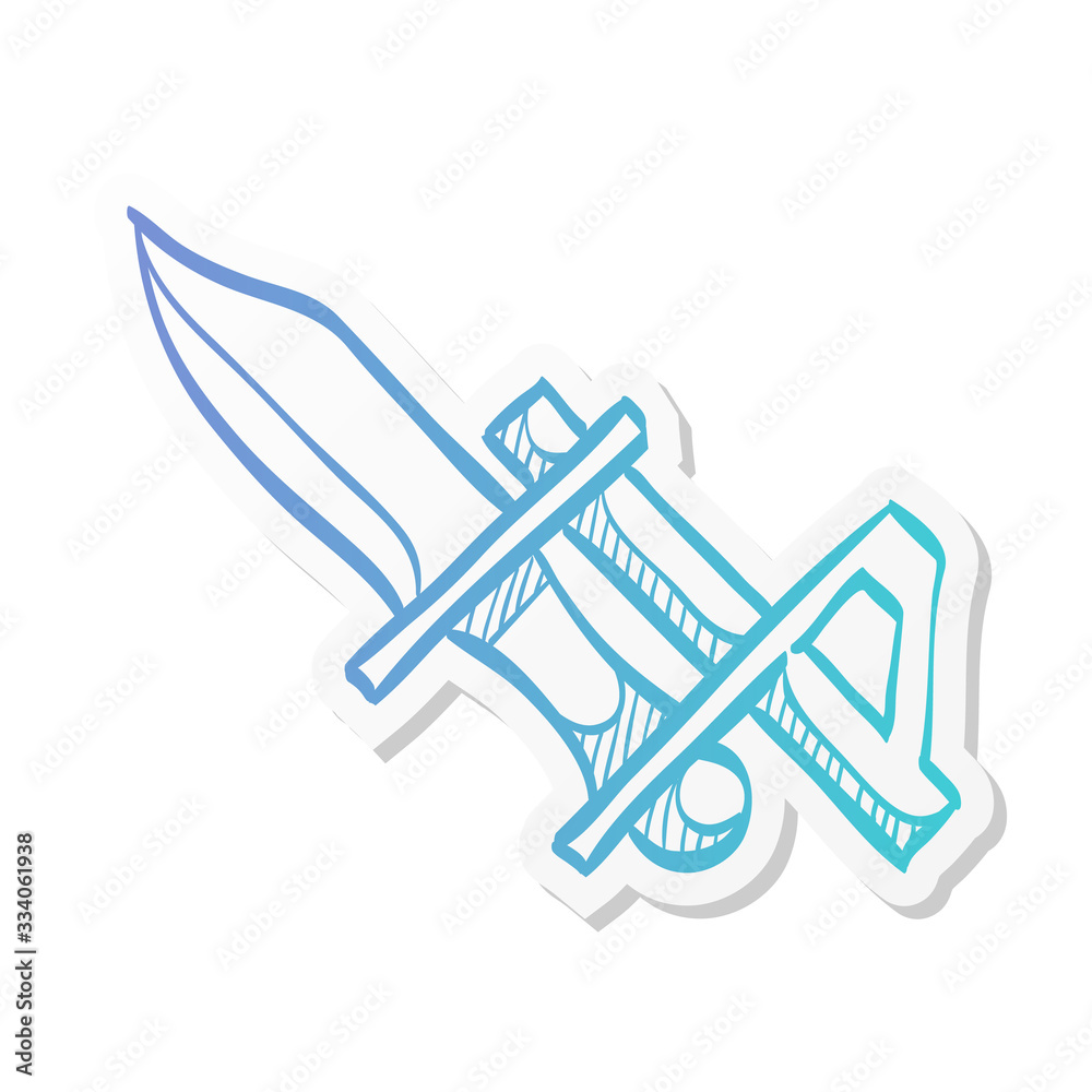 Sticker style icon - Bayonet knife