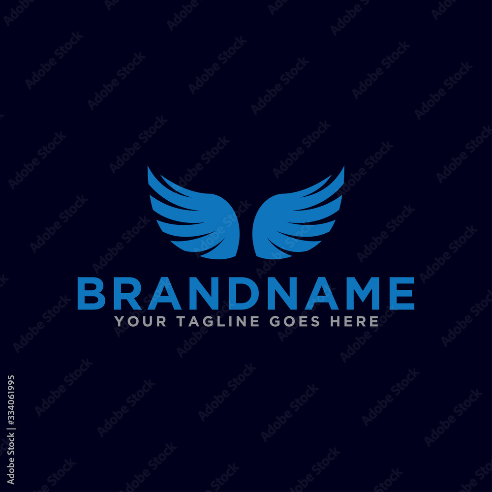 Fototapeta premium Wing logo icon template. Simple design wing logo on modern design.