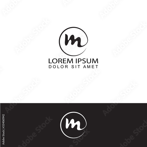 initial letter m logo template design vector