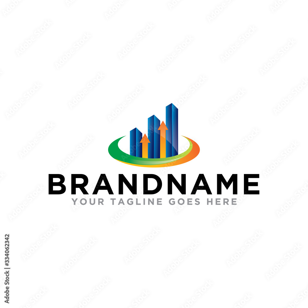 Finance chart logo template. Business finance logo on modern design.