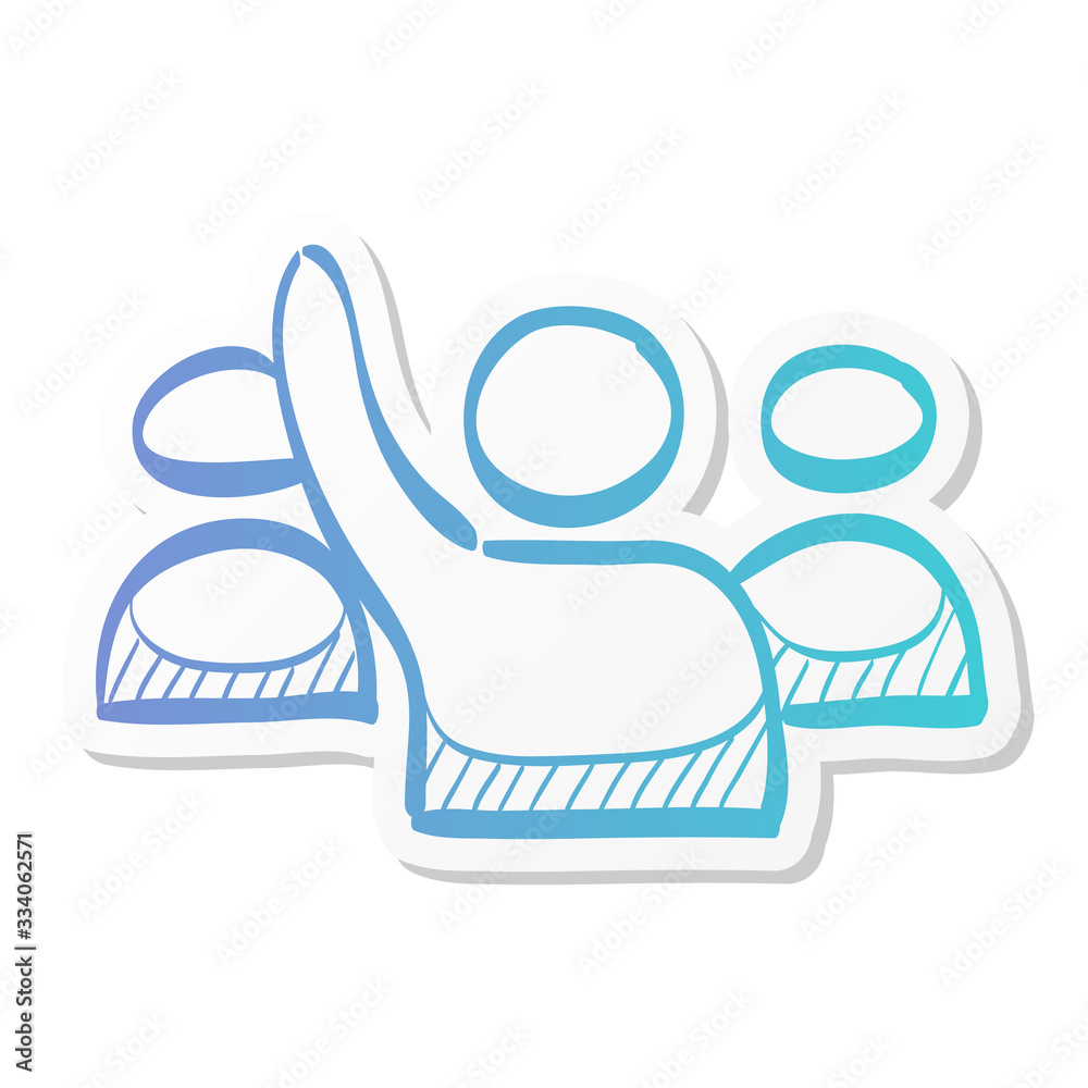 Sticker style icon - Raise hand Sticker style icon - Raise hand