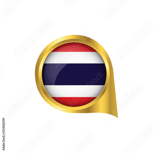 Flag of Thailand, location map pin, pointer flag Thailand, button gold, Icon country . Vector Illustration EPS10. Free Download Flag of Thailand, location map pin, pointer flag Thailand, button gold, Icon country . Vector Illustration EPS10. - GFXLoad