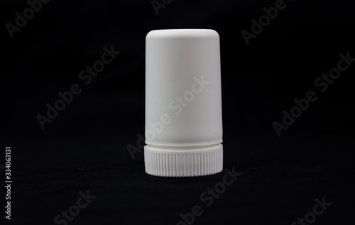 Bottle container plastic medicine isolated blackbackground