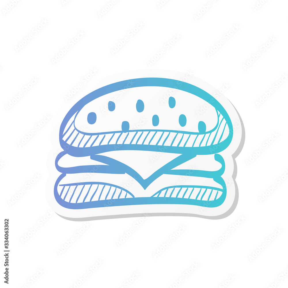 Sticker style icon - Burger Sticker style icon - Burger