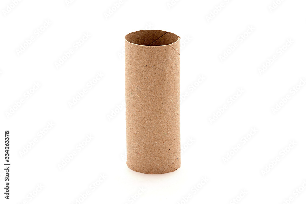 Empty Toilet Paper Roll Isolated white background single tube Stock Photo |  Adobe Stock