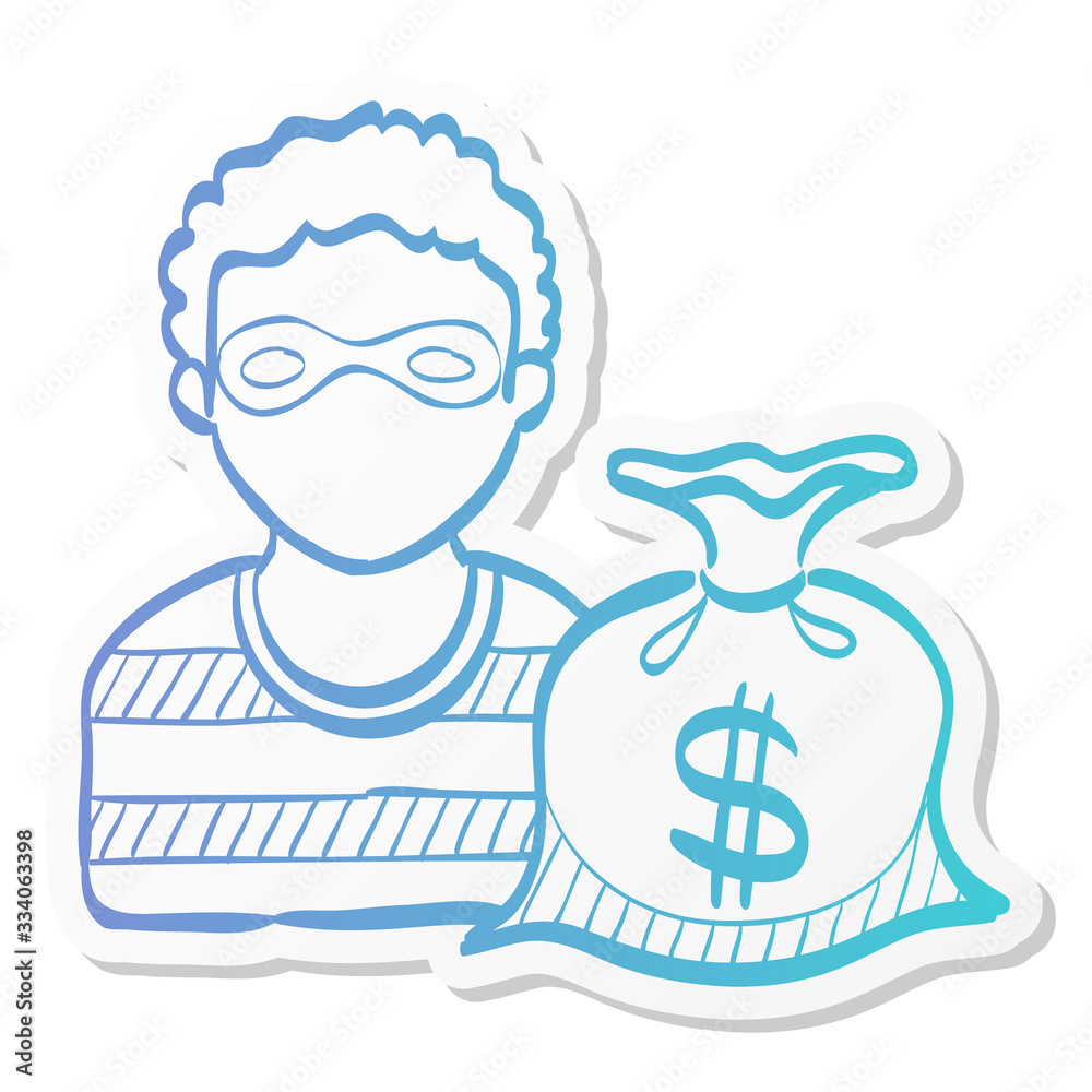Sticker style icon - Burglar Sticker style icon - Burglar