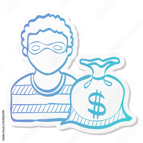 Sticker style icon - Burglar