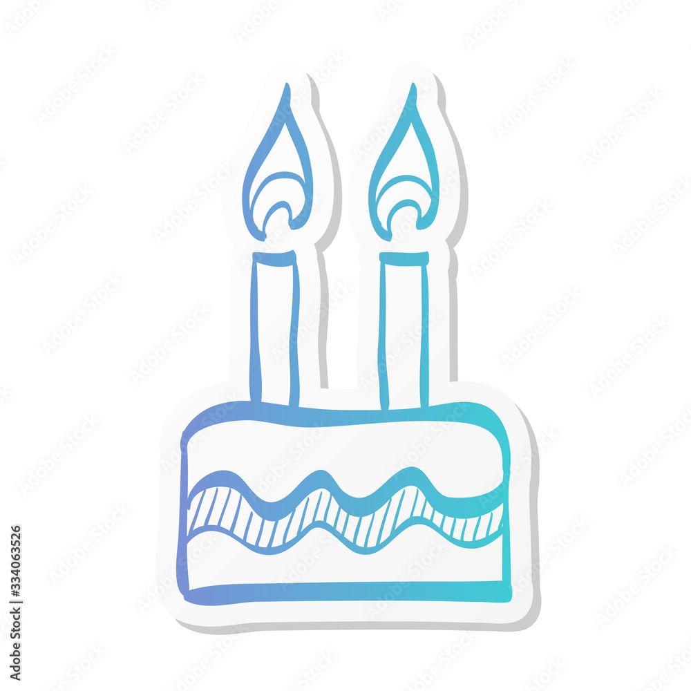 Sticker style icon - Birthday cake Sticker style icon - Birthday cake