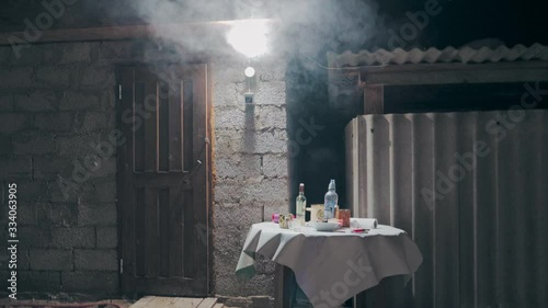 Russian bath in an old village