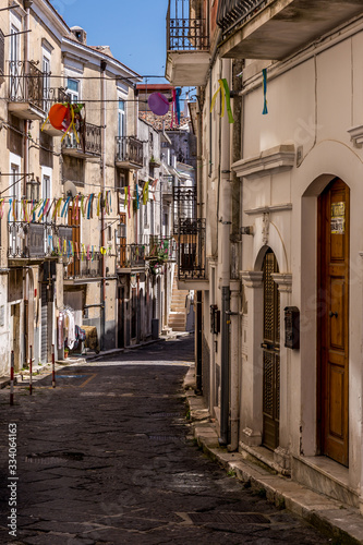 Narrow streets and stairs lined with white houses