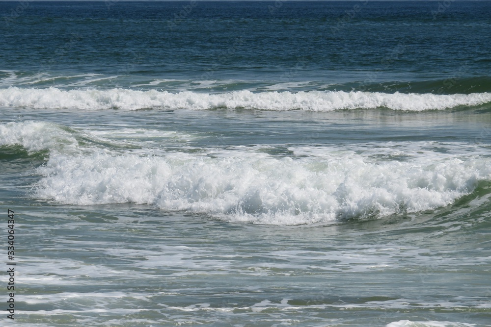 Ocean waves on the beach in Atlantic coast of North Florida 