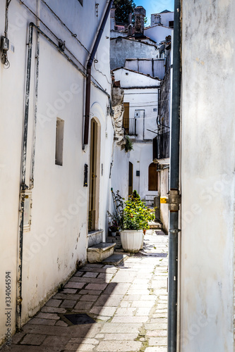 Narrow streets and stairs lined with white houses