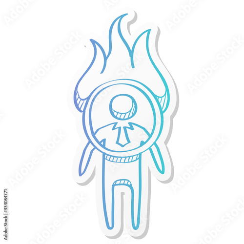 Sticker style icon - Businessman challenge