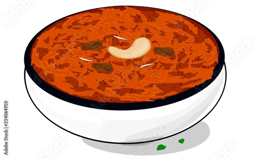 Apple Halwa indian Sweet food Vector