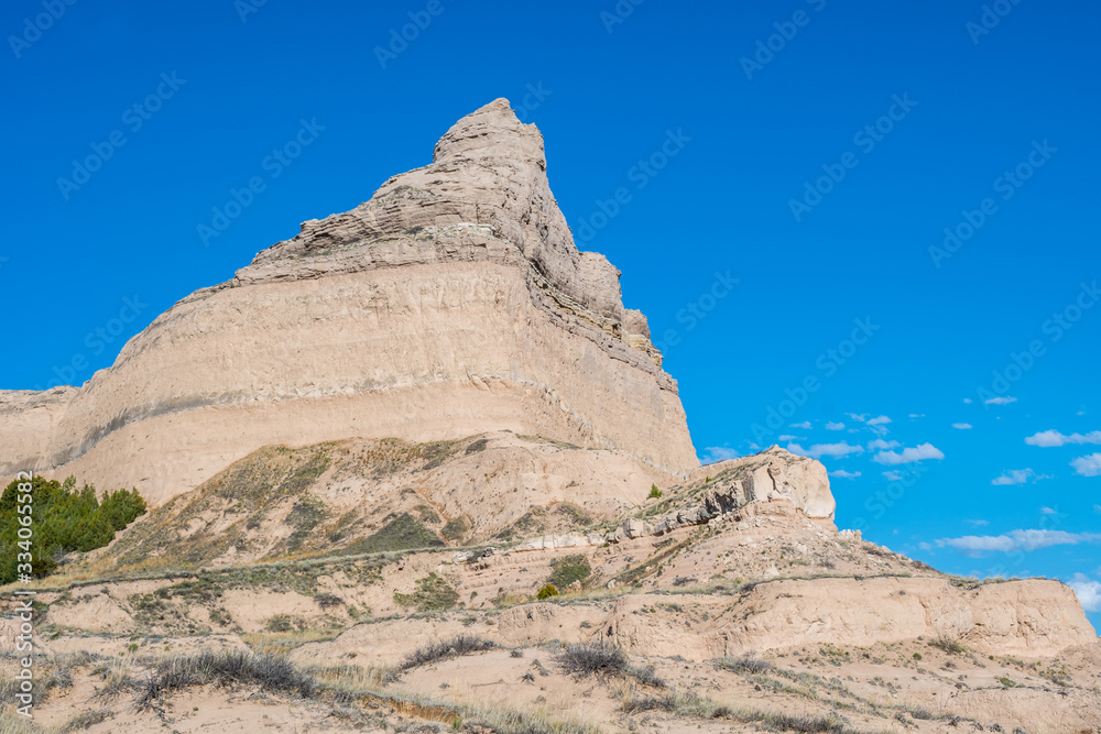 Rocky landscape scenery of Scotts Bluff National Monument, Nebraska
