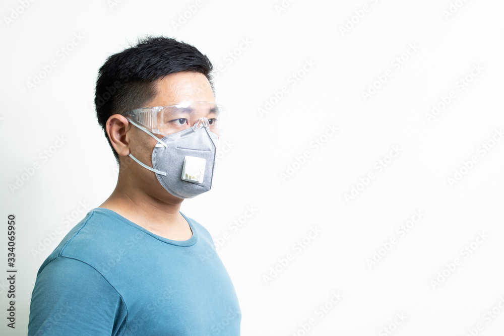 asian man wear surgical mask safety glasses protect virus bacteria flu disease covid19 asian man wear surgical mask safety glasses protect virus bacteria flu disease covid19