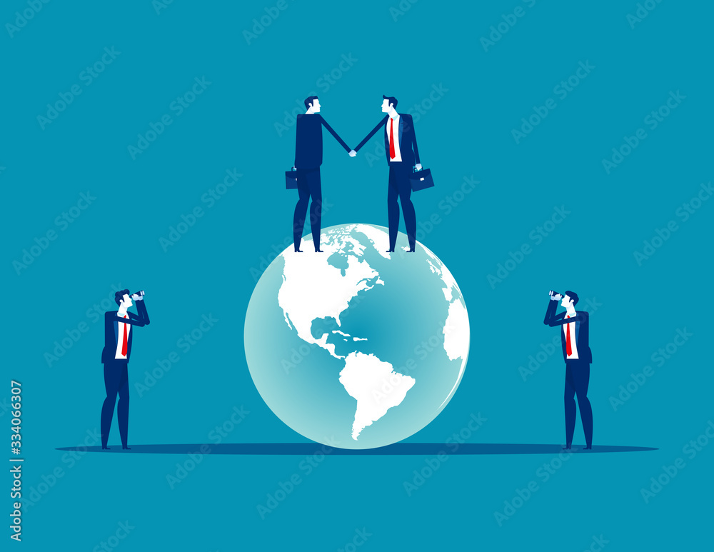 Fototapeta premium Globe business agreement. Globe company cooperation