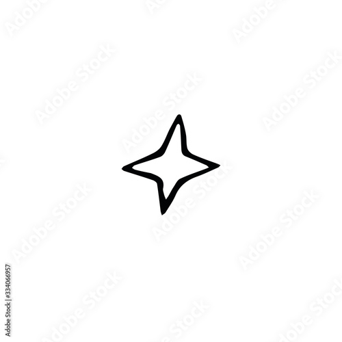 Star hand drawn in doodle scandinavian minimalism style. single element for design icon  postcard  poster sticker