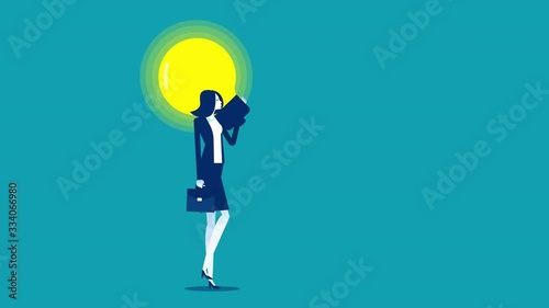 Wallpaper Mural Business have idea light bulb. Creativity 4K animated Torontodigital.ca