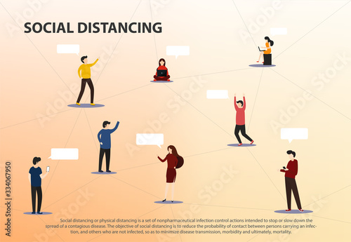 Social distancing, Isolated to prevent the coronavrius disease (COVID-19) from spreading.
