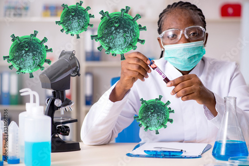 Doctor developing covid-19 vaccine in the lab