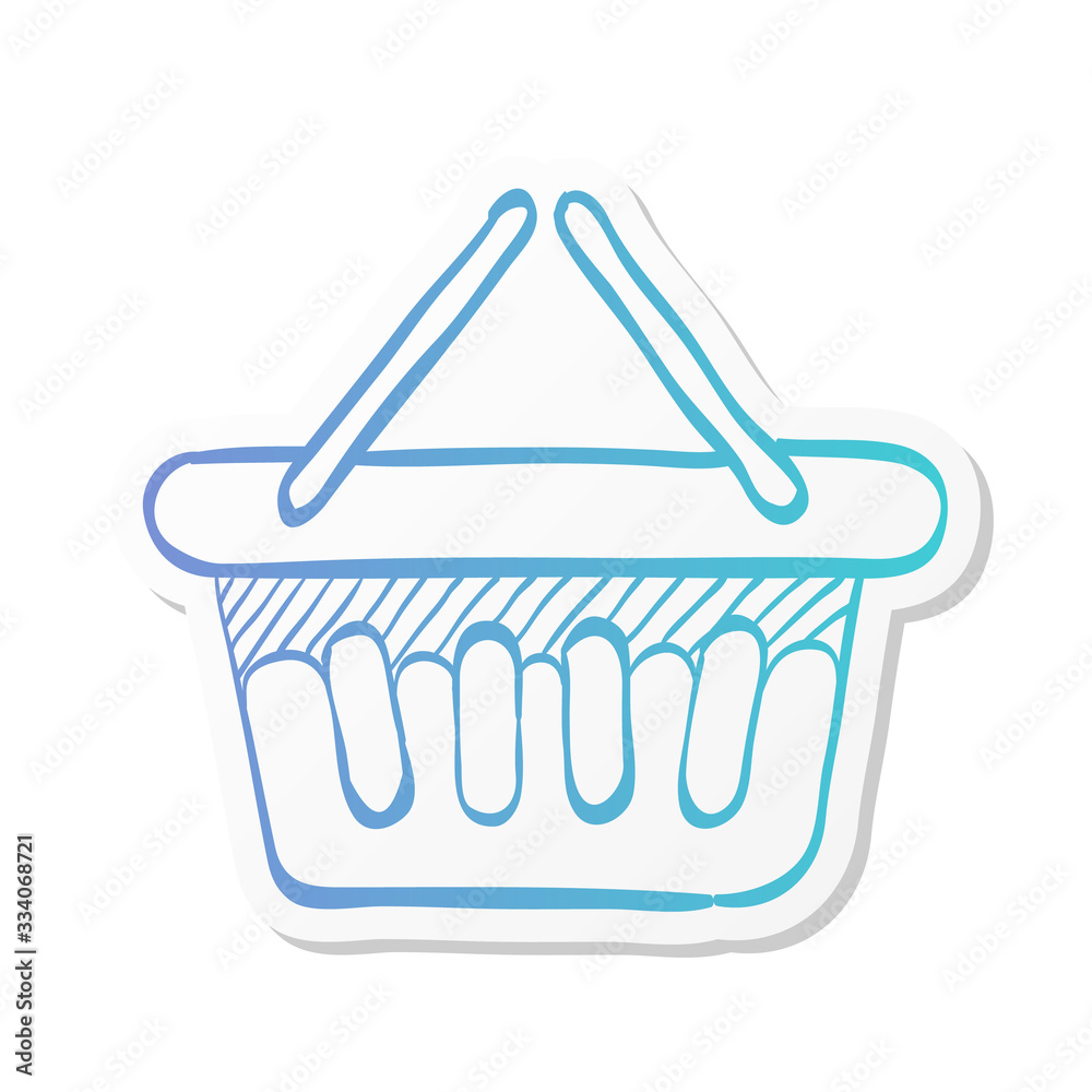 Sticker style icon - Shopping basket Sticker style icon - Shopping basket