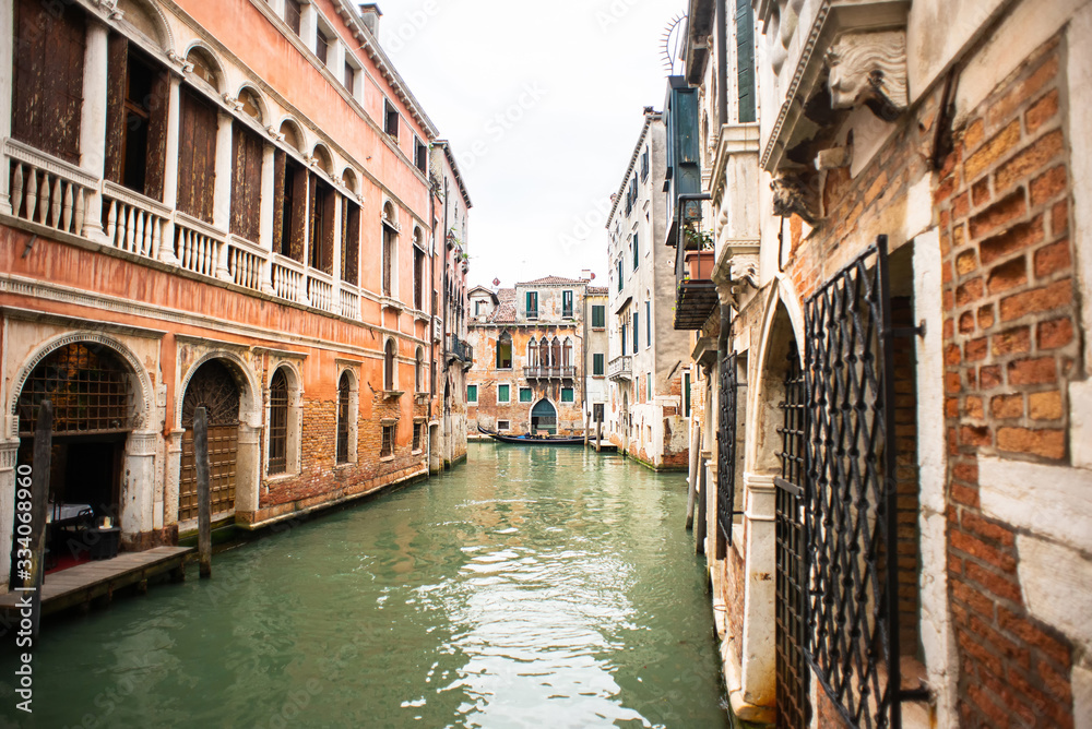 Picturesque Canal in Venice with Medieval Architecture. Italy.