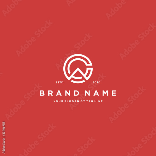letter CA logo design vector