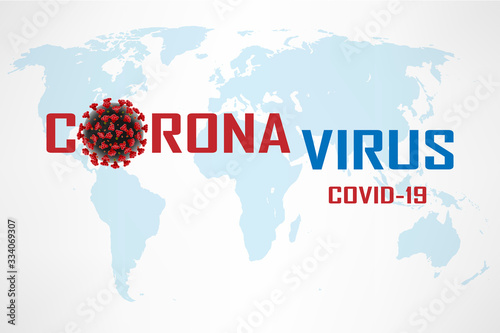 Coronavirus 2019-ncov. Virus outbreak banner. Coronavirus with World Map on background. vector Illustration