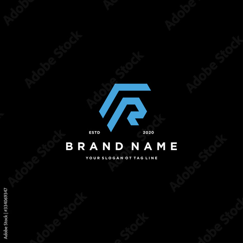 letter CR logo design vector