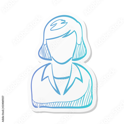 Sticker style icon - Female receptionist