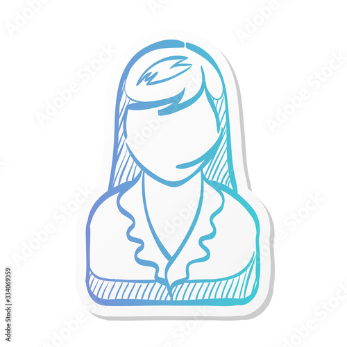 Sticker style icon - Female receptionist