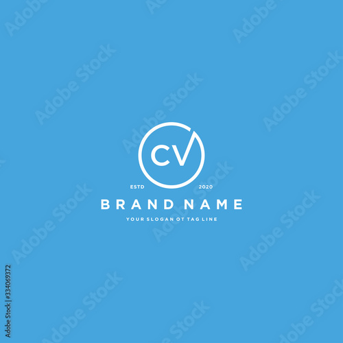letter CV logo design vector