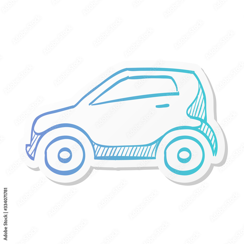 Sticker style icon - Mini car