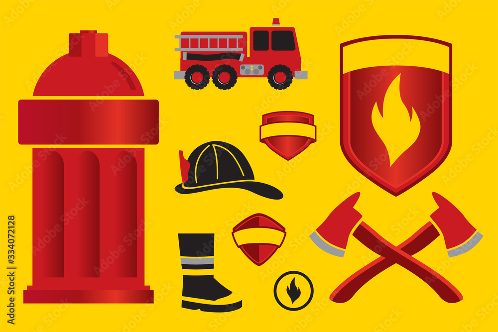 Fire truck and fire department icons