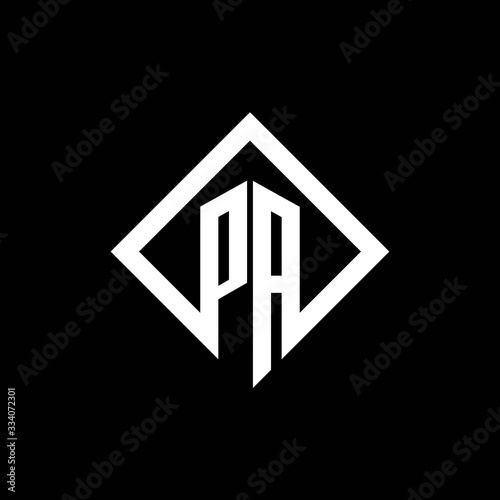 PA logo monogram with square rotate style design template