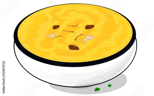 Mango ka halwa indian Sweet food Vector