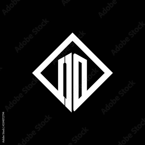 OD logo monogram with square rotate style design template