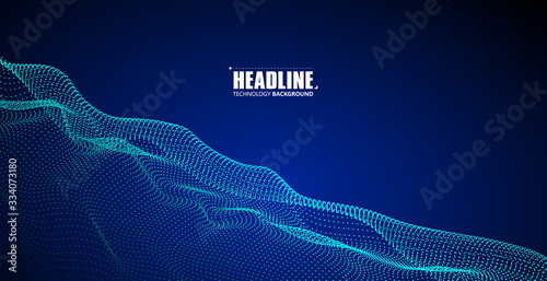 Composed of particles swirling abstract graphics.