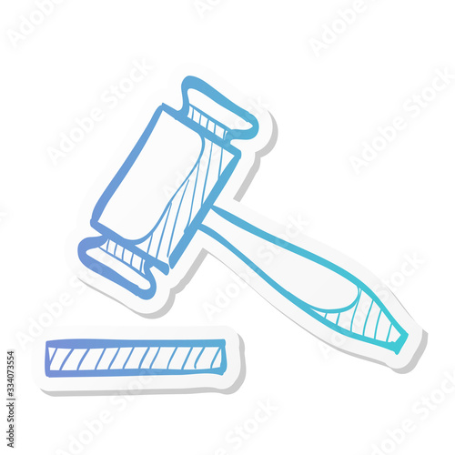 Sticker style icon - Wood hammer